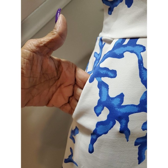 J. Mclaughlin Women's White Nylon Round Neck Sleeveless knee Length Dress Size S - Picture 3 of 11